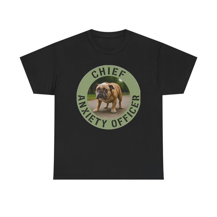 Chief Anxiety Officer T-Shirt — Funny Bulldog Pet Tee