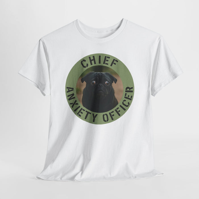 Chief Anxiety Officer Dog Tee — Funny Pug Graphic T-Shirt