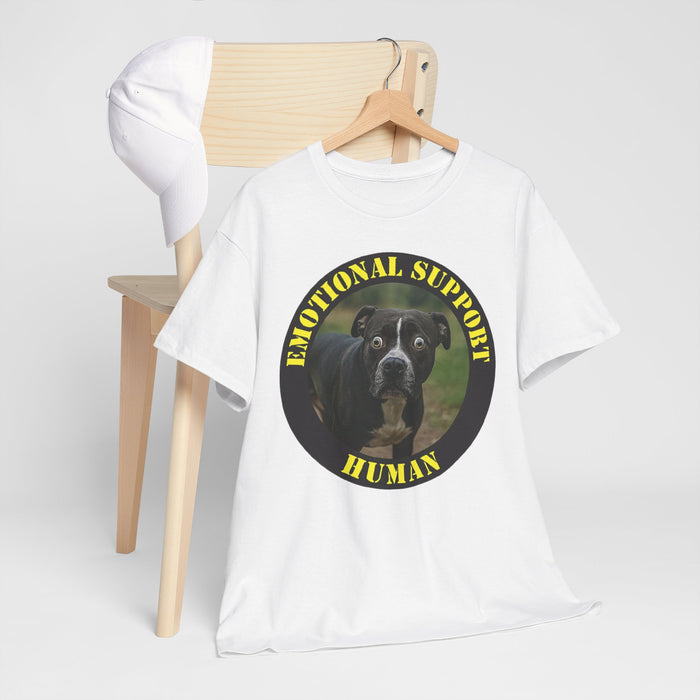 Emotional Support Human T-Shirt — Funny Dog Photo Tee for Pet Lovers