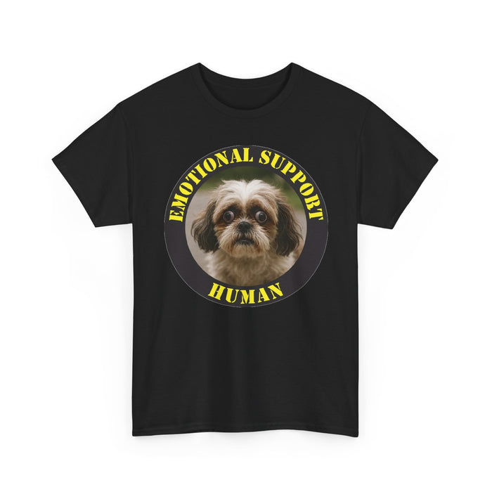 Emotional Support Human T-Shirt — Cute Shih Tzu Pet Rescue Tee