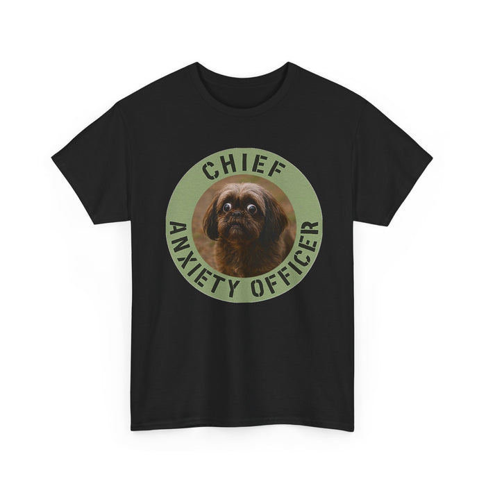 Chief Anxiety Officer T-Shirt — Funny Dog Graphic Tee for Anxious Dog Lovers
