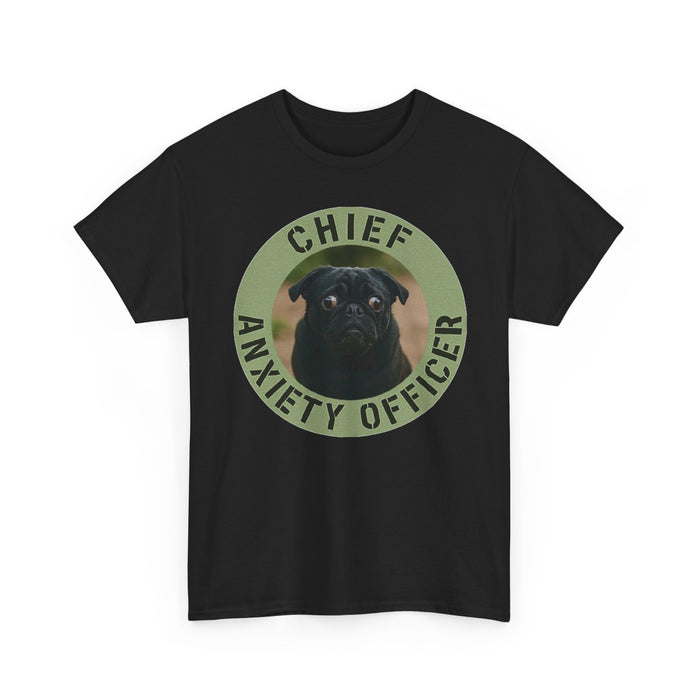 Chief Anxiety Officer Dog Tee — Funny Pug Graphic T-Shirt