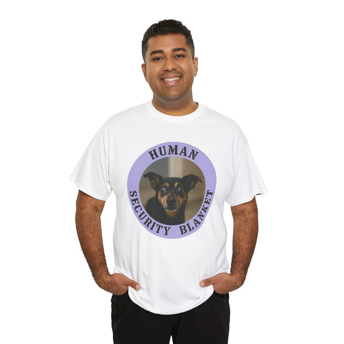 Human Security Blanket T-Shirt — Cute Dog Photo Tee