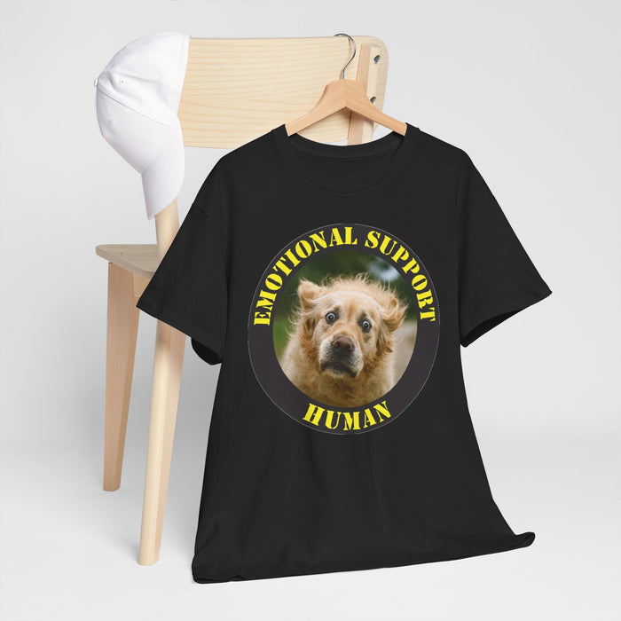 Emotional Support Human T-Shirt — Funny Dog Face Graphic Tee
