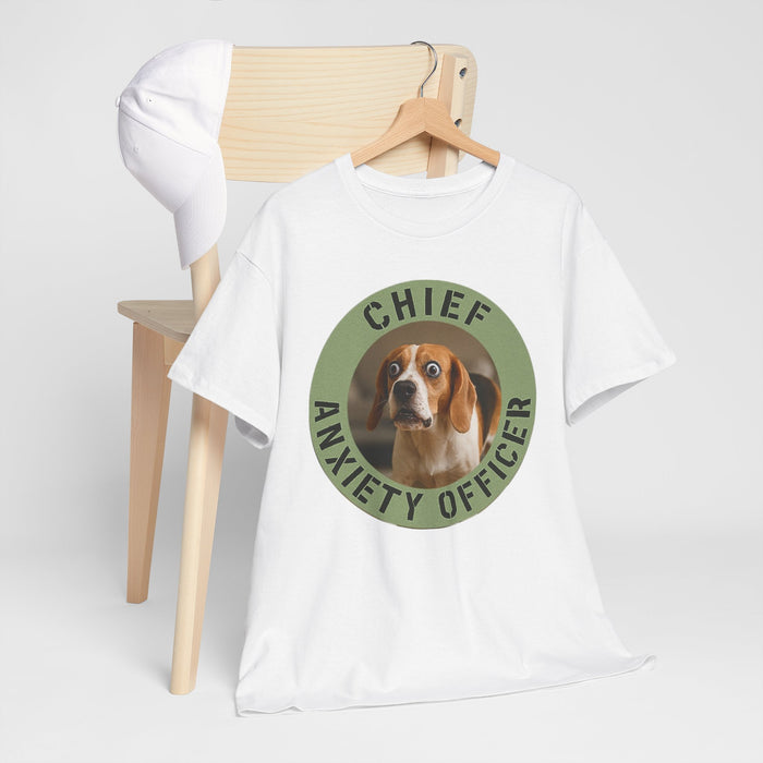 Chief Anxiety Officer T-Shirt — Cute Beagle Dog Graphic Tee
