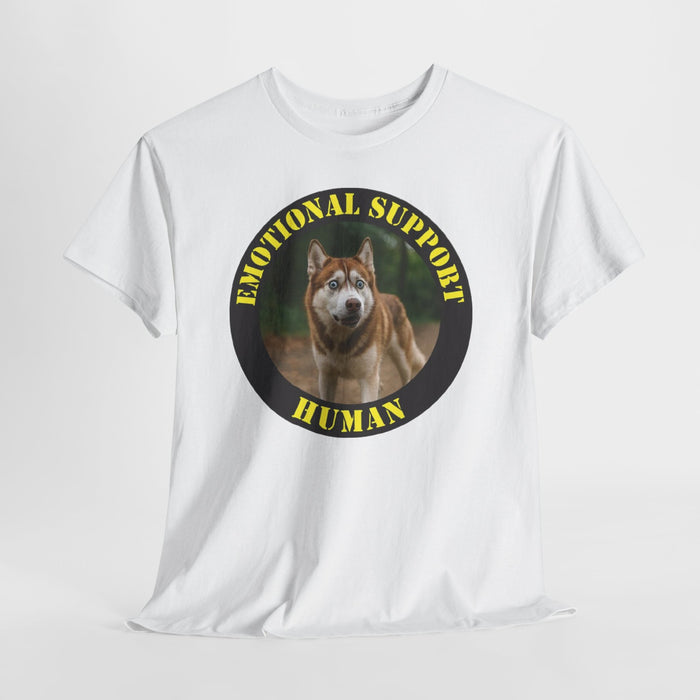 Emotional Support Human T-Shirt — Husky Pet Lover Tee