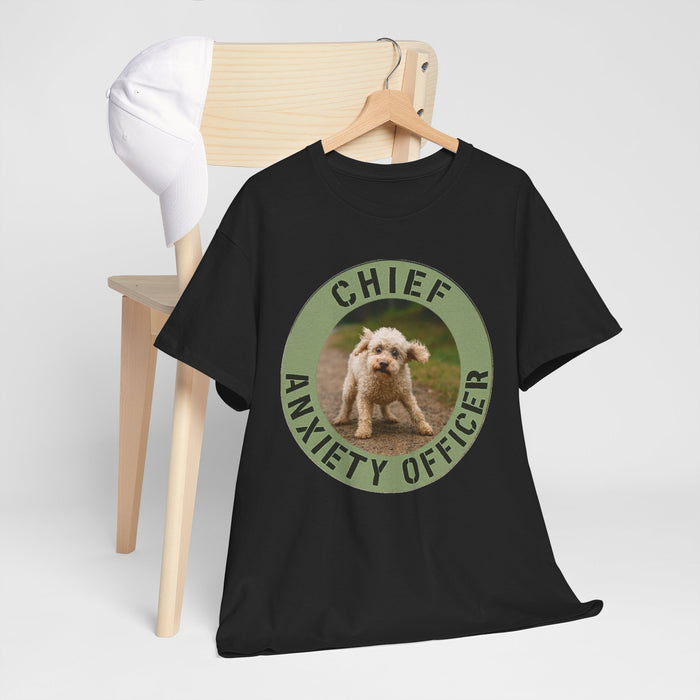 Chief Anxiety Officer T-Shirt — Cute Puppy Graphic Tee for Anxious Dog Lovers