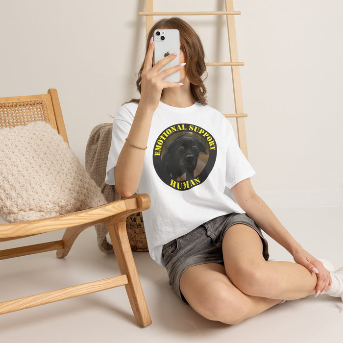 Emotional Support Human T-Shirt — Cute Black Lab Pet Lover Tee