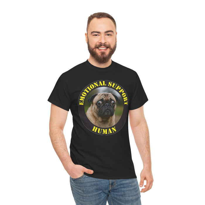 Emotional Support Human Tee — Pug Dog Graphic T-Shirt