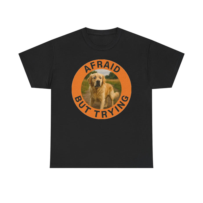 Golden Retriever Afraid But Trying Dog Graphic Tee