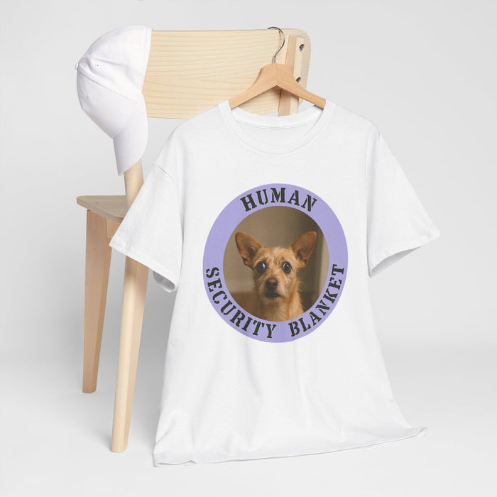 Dog Photo Tee — "Human Security Blanket" Cute Chihuahua Graphic T‑Shirt