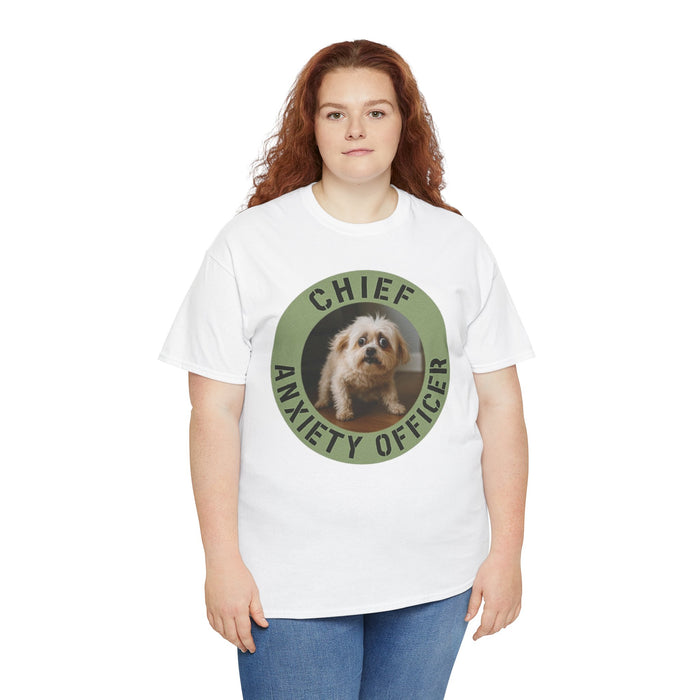 Chief Anxiety Officer Tee — Cute Dog Graphic T-Shirt for Dog Lovers & Anxious Humor