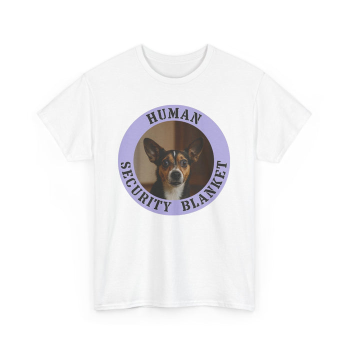 Human Security Blanket Tee — Cute Dog Photo Graphic T-Shirt