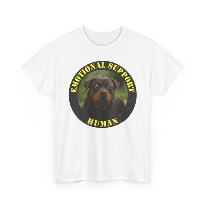 Emotional Support Human T-Shirt – Rottweiler Rescue Pet Lover Tee
