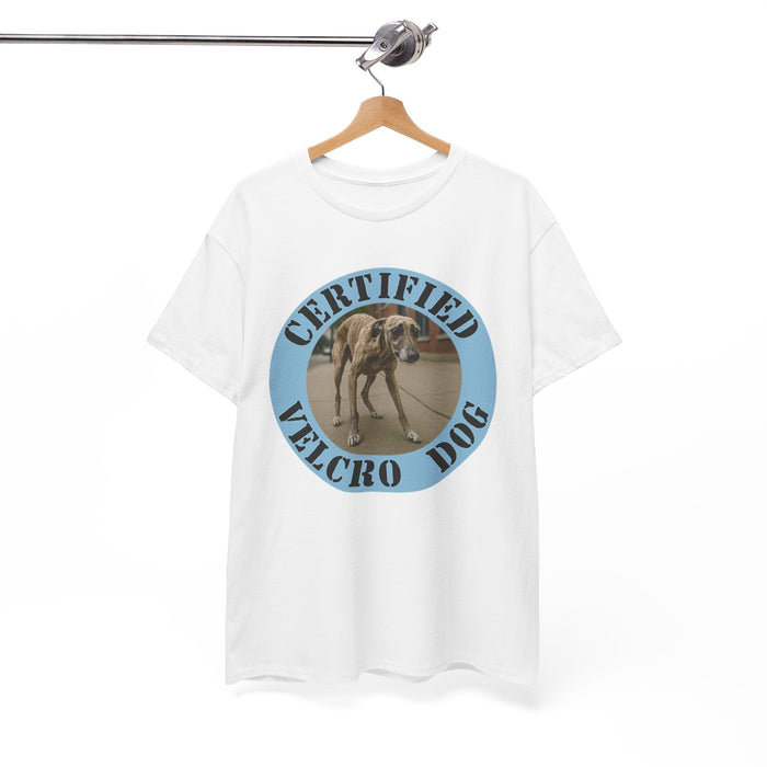 Certified Velcro Dog T-Shirt – Funny Greyhound/Whippet Pet Lover Tee