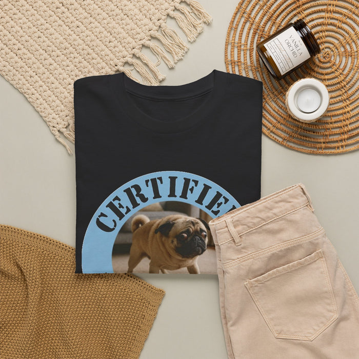 Certified Velcro Dog T-Shirt — Funny Pug Pet Lover Tee