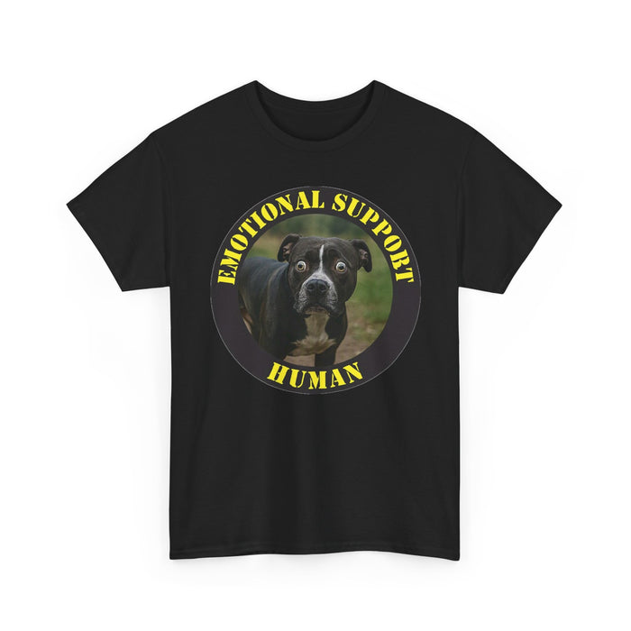 Emotional Support Human T-Shirt — Funny Dog Photo Tee for Pet Lovers