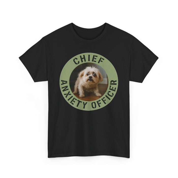 Chief Anxiety Officer Tee — Cute Dog Graphic T-Shirt for Dog Lovers & Anxious Humor