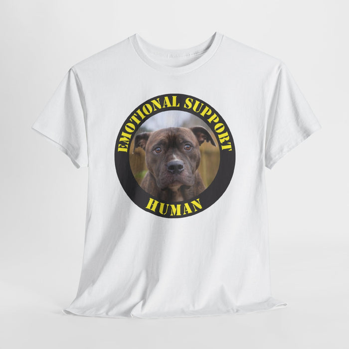 Pit bull Emotional Support Human T-Shirt – Cute Dog Photo Tee