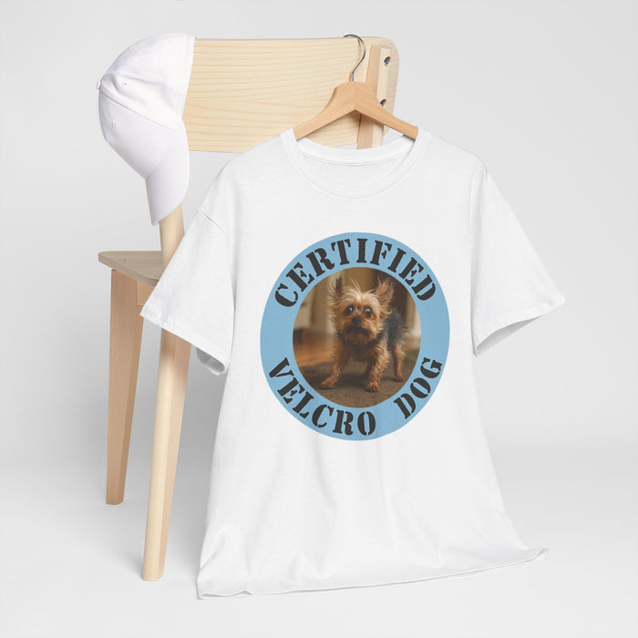 Certified Velcro Dog T-Shirt — Funny Puppy Badge Tee