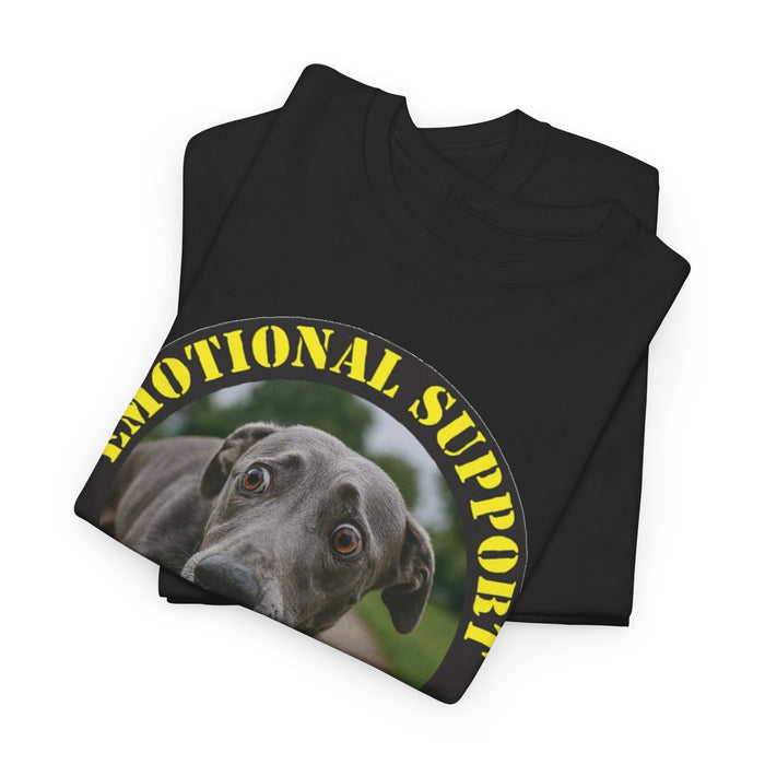 Emotional Support Human T‑Shirt — Rescue Dog Photo Tee for Pet Lovers