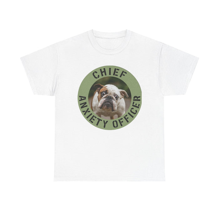 Chief Anxiety Officer Bulldog T-Shirt – Funny Pet Lover Tee