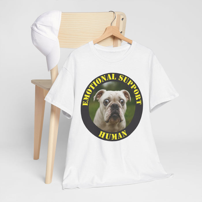 Emotional Support Human T‑Shirt — Cute Bulldog Therapy Tee
