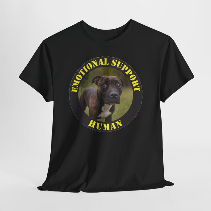 Pit Bull Emotional Support Human T-Shirt — Dog Photo Funny Support Animal Tee
