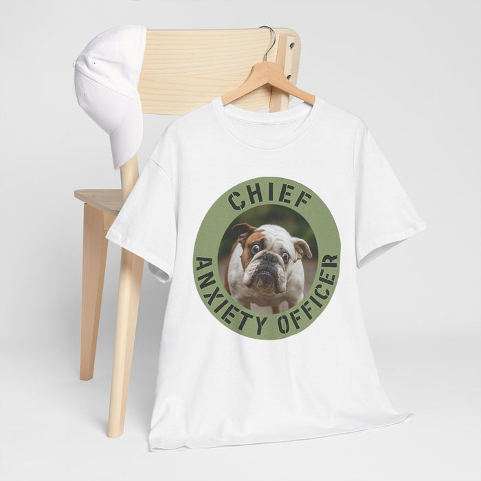 Chief Anxiety Officer Bulldog T-Shirt – Funny Pet Lover Tee