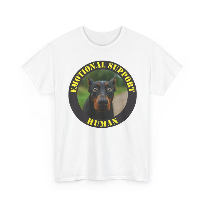 Emotional Support Human T‑Shirt — Doberman Pet Lover Tee