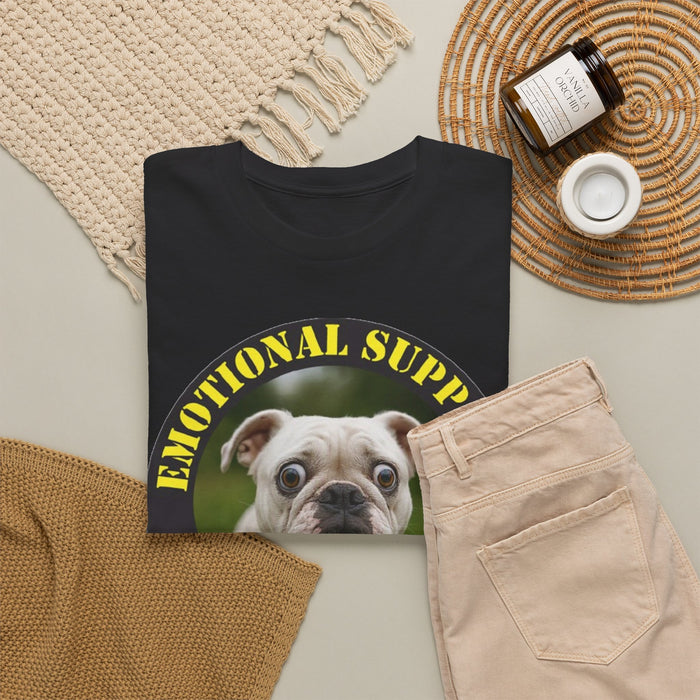 Emotional Support Human T‑Shirt — Cute Bulldog Therapy Tee