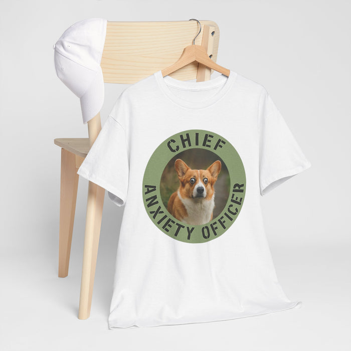 Chief Anxiety Officer T-Shirt — Cute Corgi Anxiety Officer Graphic Tee