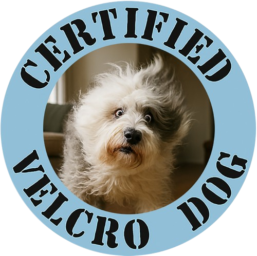 T-Shirt — "Certified Velcro Dog" Cute Pet Photo Tee