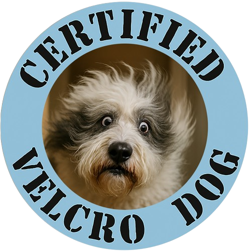 Certified Velcro Dog T‑Shirt — Funny Pet Lover Tee featuring Dog Portrait