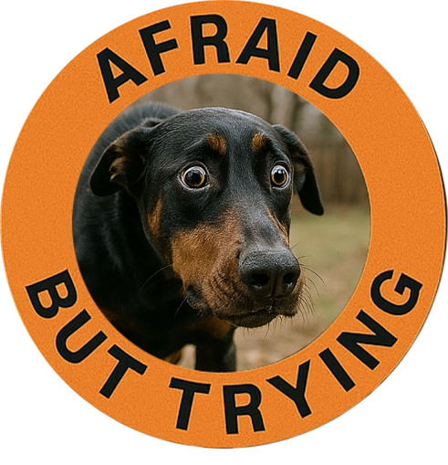 Afraid But Trying Dog T‑Shirt