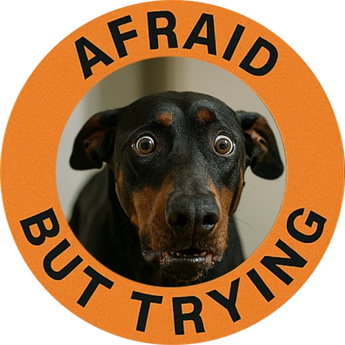 Afraid But Trying T‑Shirt — Cute Nervous Dog Graphic Tee