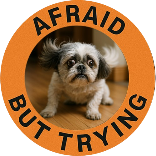 Afraid But Trying T-Shirt — Cute Puppy Motivational Tee