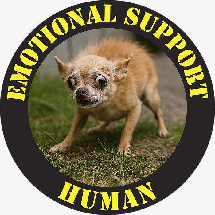 Emotional Support Human T‑Shirt — Funny Rescue Dog Badge Tee