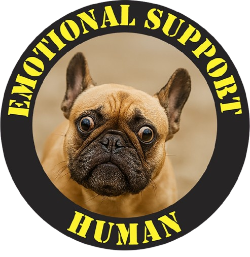 Emotional Support Human Tee — Cute French Bulldog Circle Graphic