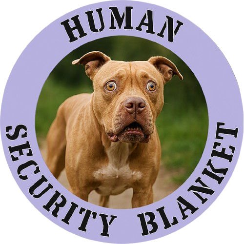 Pit Bull Human Security Blanket T-Shirt – Funny Dog Photo Tee