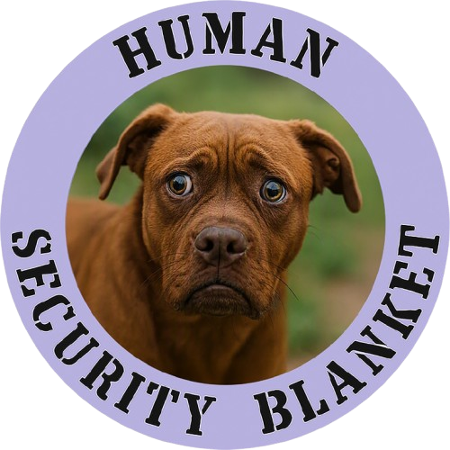 Pit Bull Dog “Human Security Blanket” T-Shirt — Cute Boxer Pup Graphic Tee