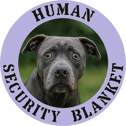 Pit Bull Human Security Blanket Dog Photo Tee — Funny Pet Lover T-Shirt