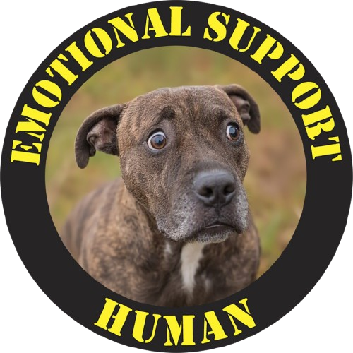 Pit Bull Emotional Support Human T-Shirt – Funny Dog Circle Design