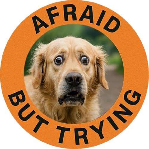 Golden Retriever Afraid But Trying Dog Tee — Cute Encouragement Graphic T-Shirt