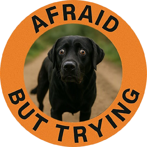 Labrador retriever T-Shirt — "Afraid But Trying" Black Lab Graphic Tee