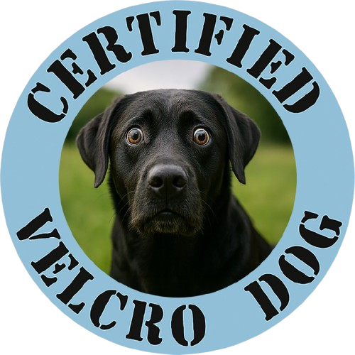 Labrador retriever Certified Velcro Dog T‑Shirt — Funny Black Lab Pet Owner Tee