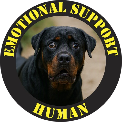 Emotional Support Human T‑Shirt – Rottweiler Pet Lover Tee