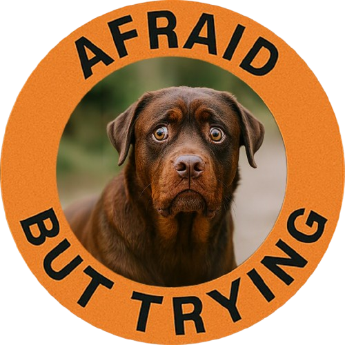 Rottweiler Afraid But Trying T-Shirt — Cute Rottweiler Motivational Dog Tee