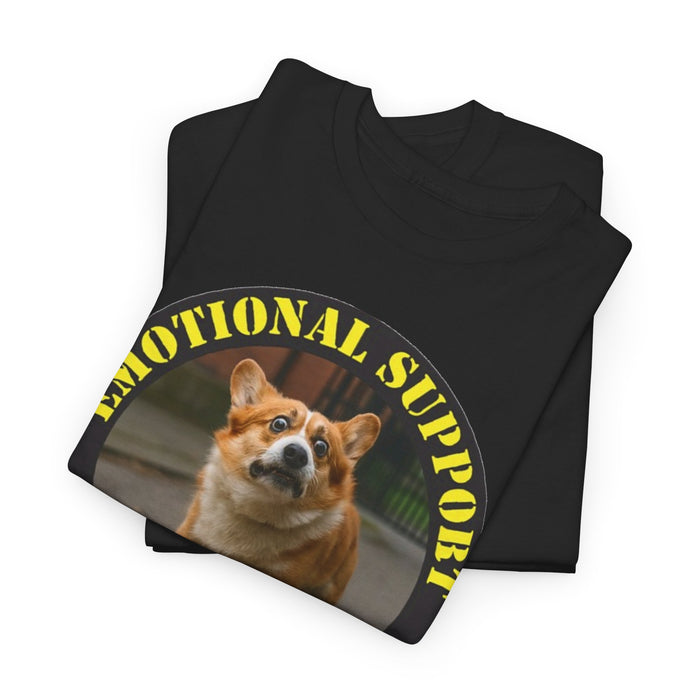 Emotional Support Human Tee — Corgi Patch Graphic T-Shirt