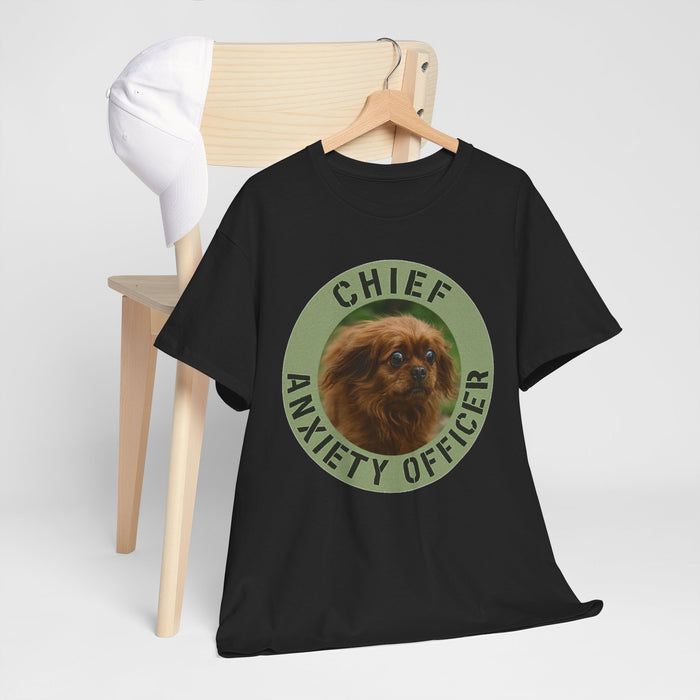 T-Shirt — "Chief Anxiety Officer" Cute Pekingese Dog Graphic Tee